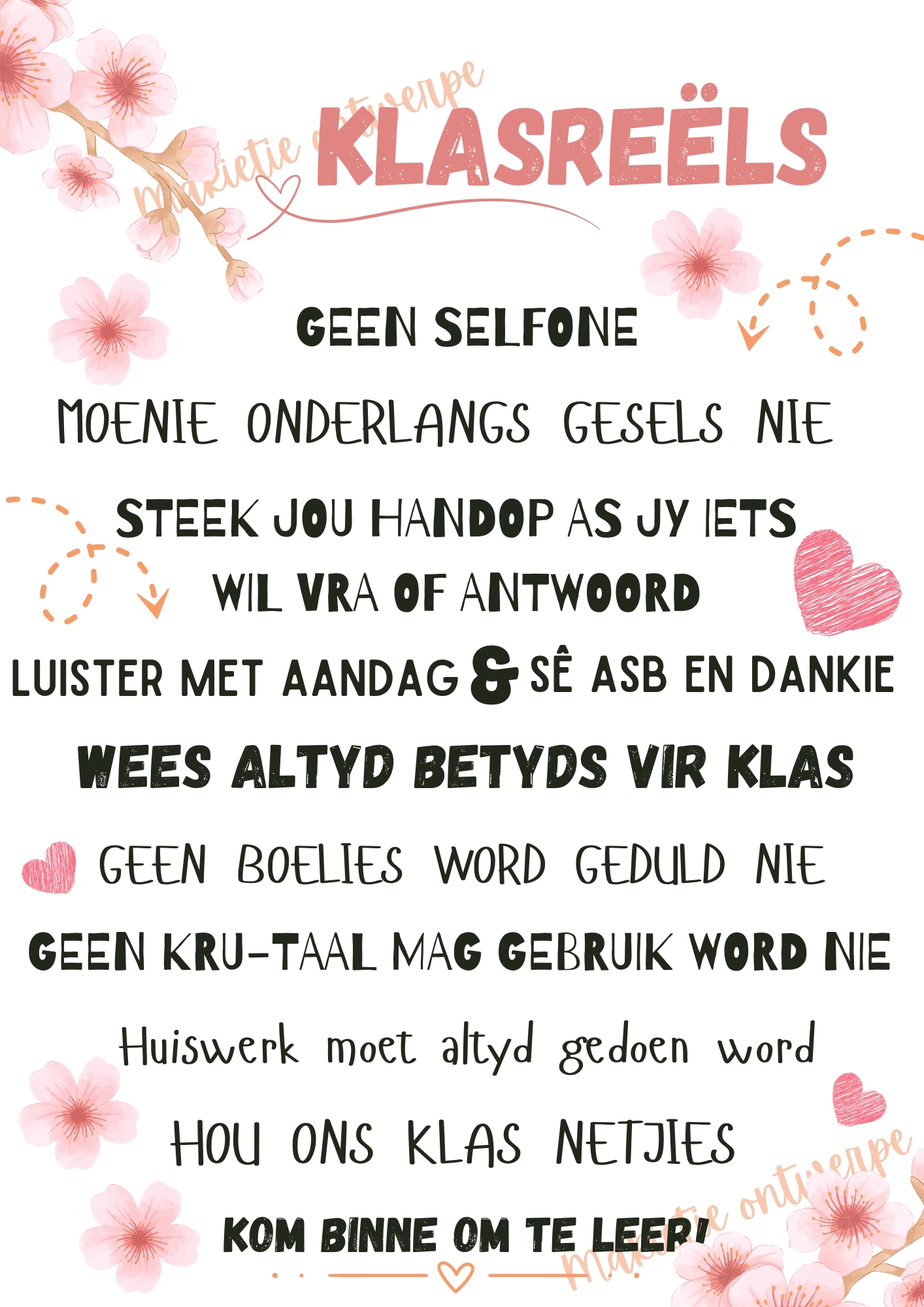 Klasreëls 5
