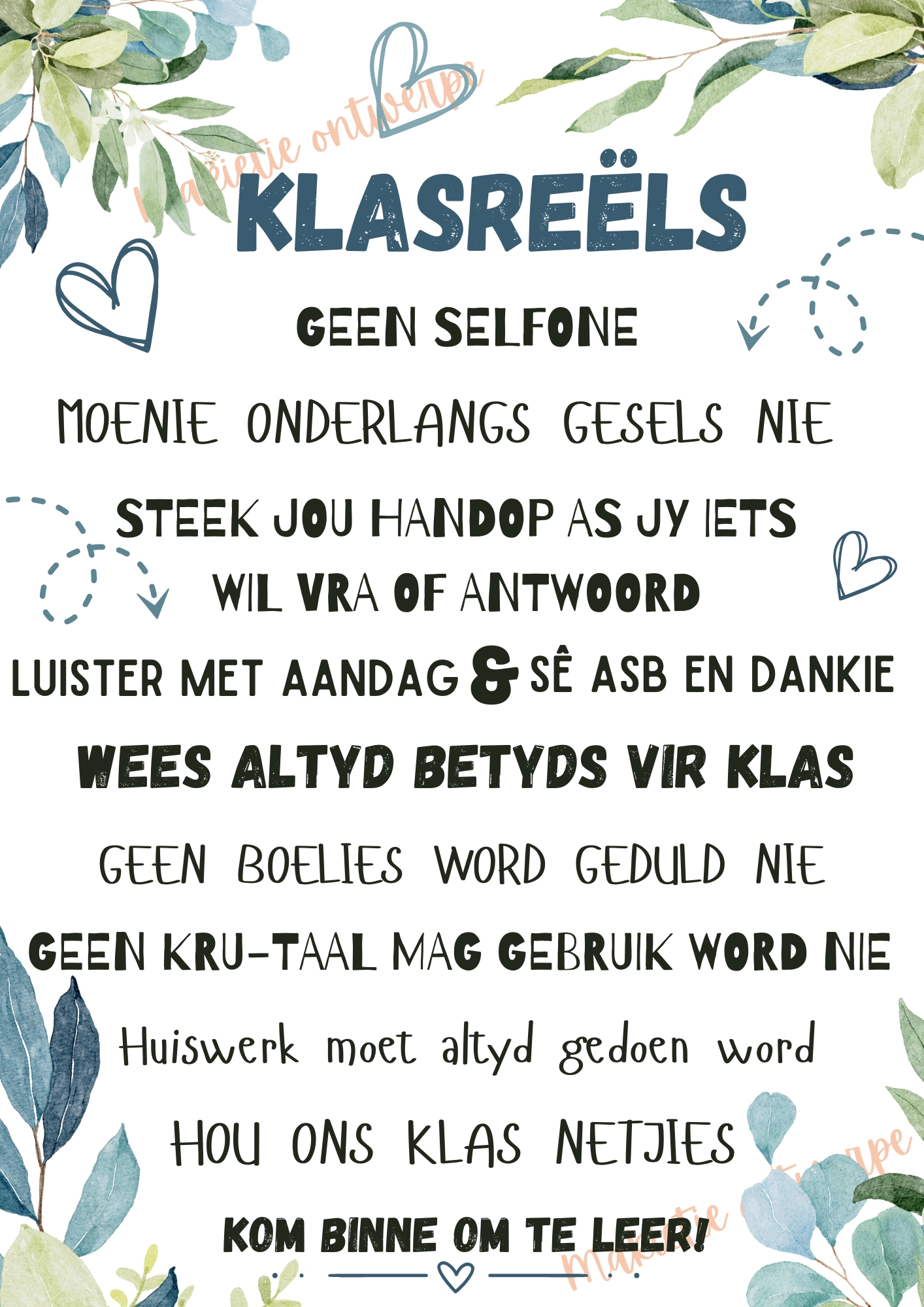 Klasreëls 6
